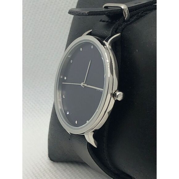 Skagen SKW2582 Women's Black Leather Analog Blue Dial Quartz Genuine Watch KS285 - Picture 2 of 9